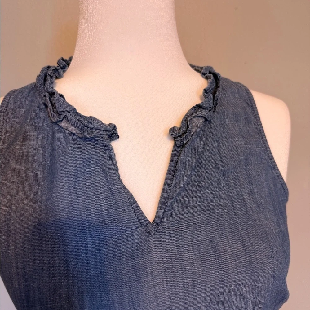 Talbots Petite Light Blue Linen Dress